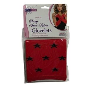 Secret wishes sexy star print glovelets brand new in packaging never worn gloves